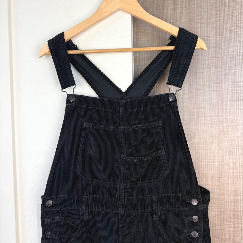 Free People We the Free Black Relaxed Corduroy Ziggy Overalls Size Medium - Picture 5 of 14